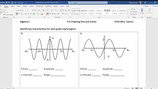 9.5 Graphing Sine and Cosine Examples 3 & 4