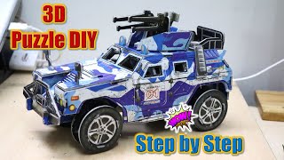 How to Assemble 3D Puzzle Assault Vehicle Step by Step | 3D Car | Jigsaw Puzzle | EPS foam board DIY screenshot 2