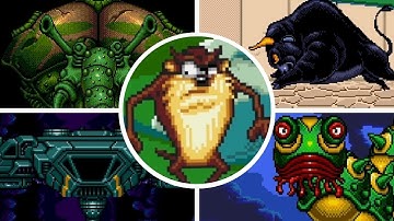 Taz in Escape from Mars | ALL BOSSES [No Damage] + Ending | Sega Mega Drive / Genesis