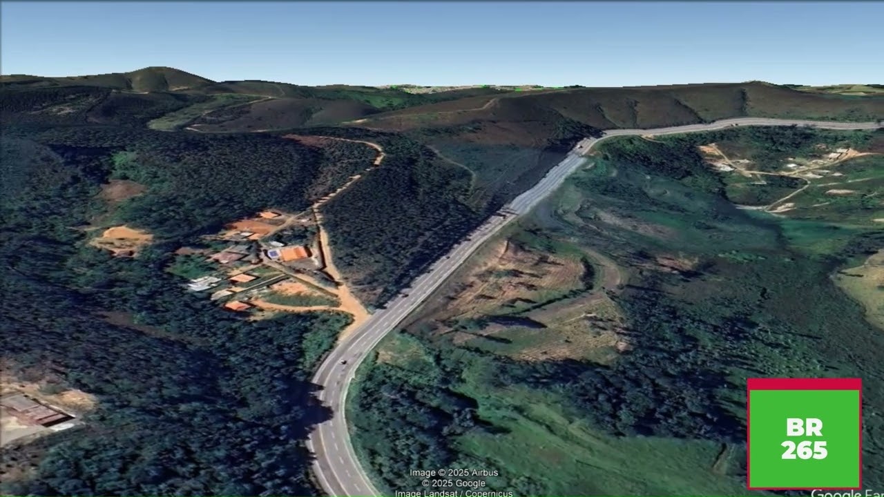 de Barroso a Barbacena sem cortes , vista aérea pela BR 265 // 