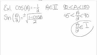 Example 1 Half Angles