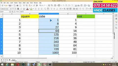 How do you write exponents in LibreOffice Calc?