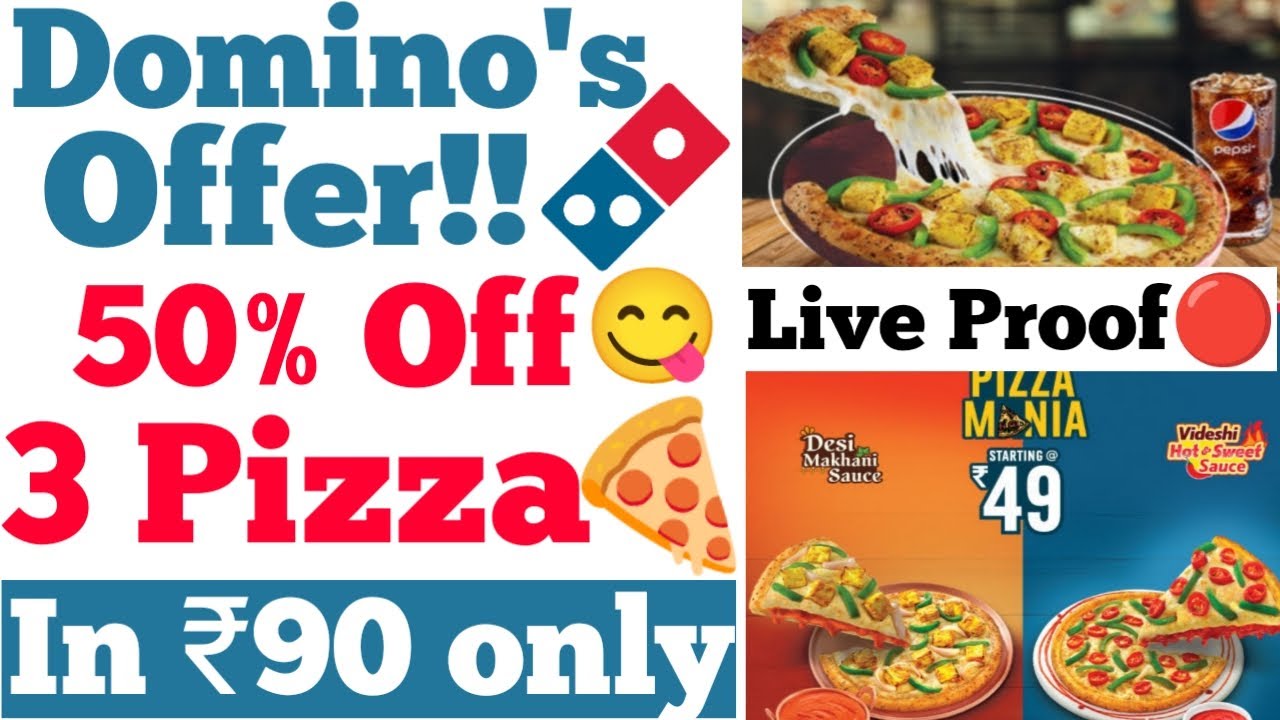 Domino's 3 pizza in ₹90 Domino's coupon code 2023 Domino's loot
