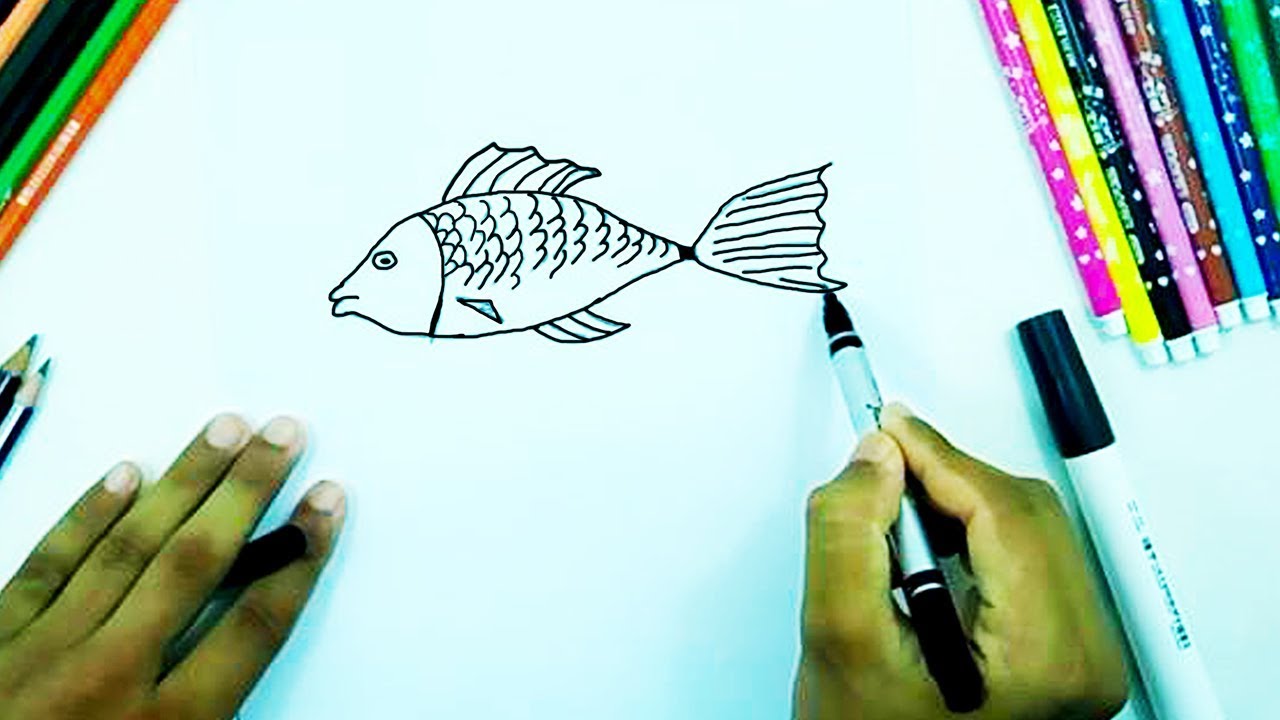 Drawing Fish Easy tutorial | How to draw cute fish step by step for ...