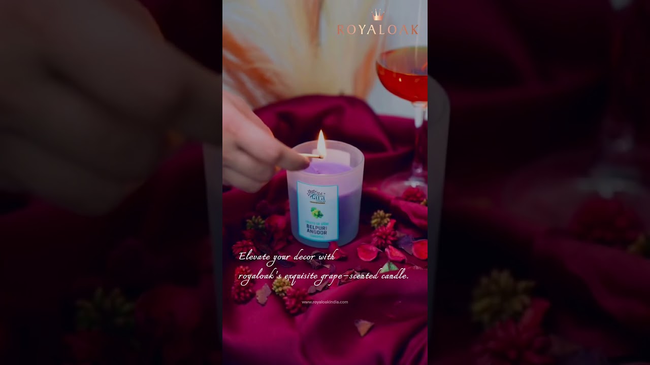 Royaloak |  Belpuri Angoor Scented Candle in Frosted Glass Jar