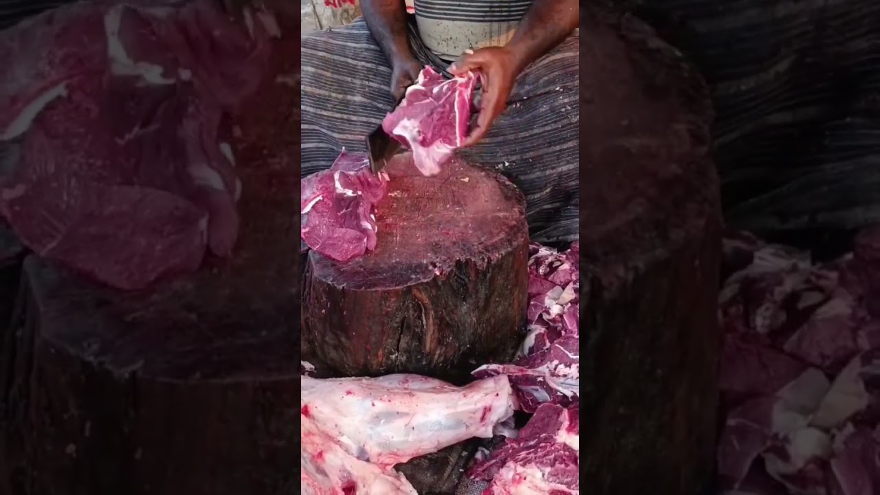 Amazig big ox meat cutting skills 