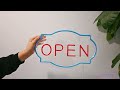 Britrio LED Open Neon Sign for Business Window Advertising Come in We’re Open Wall Decor Blue Red