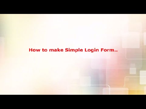 How To make simple Login Form In Oracle
