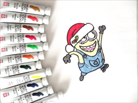 ディズニーイラスト ミニオンの描き方 サンタクロース編 How To Draw Minions 그림 Youtube