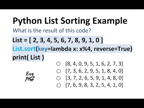 Python List Sorting Example:  Find the correct output