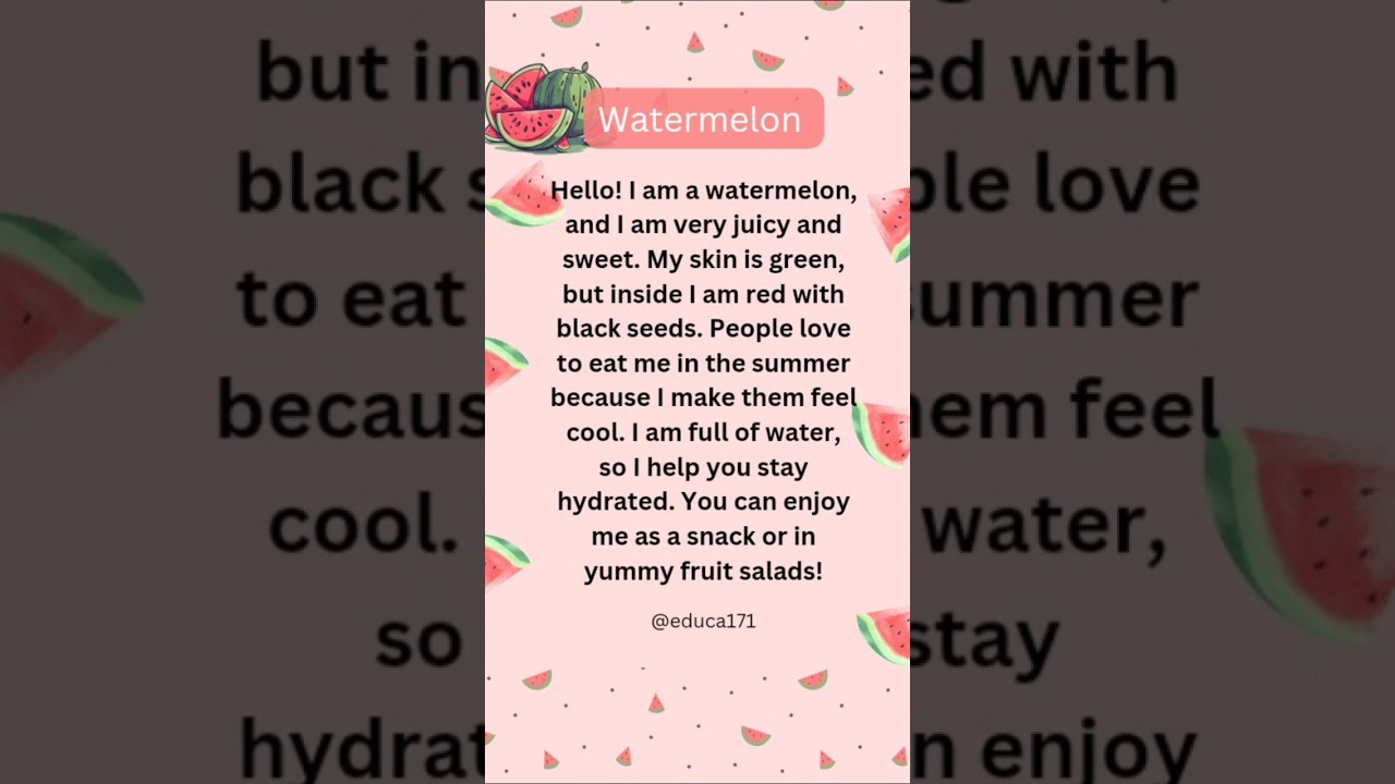Five lines on Watermelon 🍉| Watermelon Essay in English 