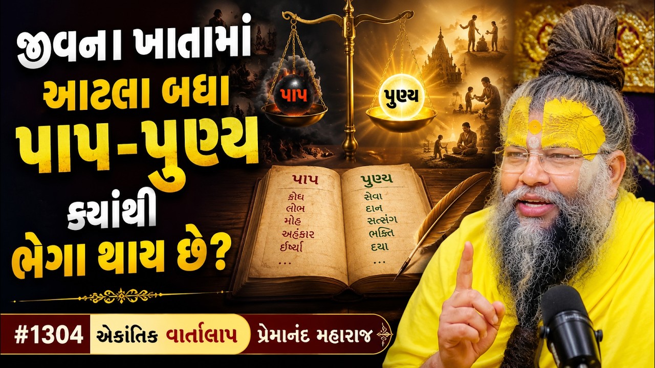 જીવના ખાતામાં આટલા બધા પાપ-પુણ્ય ક્યાંથી ભેગા થાય છે? | #1304 એકાંતિક વાર્તાલાપ | પ્રેમાનંદ મહારાજ