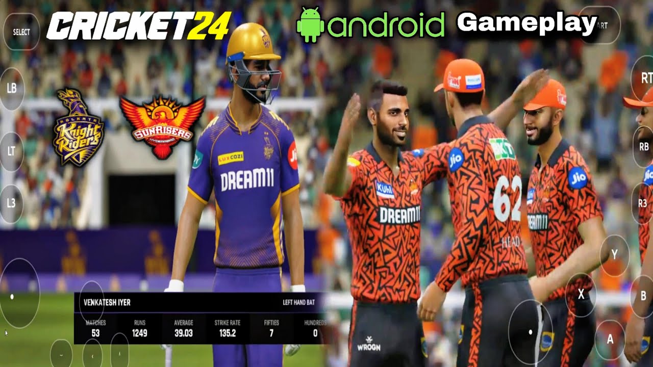 Cricket 24 IPL Gameplay In Mobile || KKR vs SRH || Cloud Gaming - YouTube