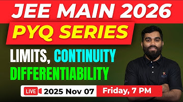 JEE Main 2026 | PYQ Series | Limits, Continuity, Differentiability
