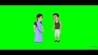 Village Kisan Or Village Lady Talking  Cartoon Green Screen  chromatoons