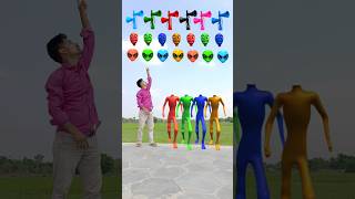 Four danda nadang dancing alien & cute brother correct head matching vfx video