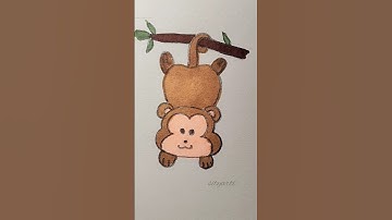 How to draw monkey 🐒 hanging in the tree #shorts #drawing #doodle
