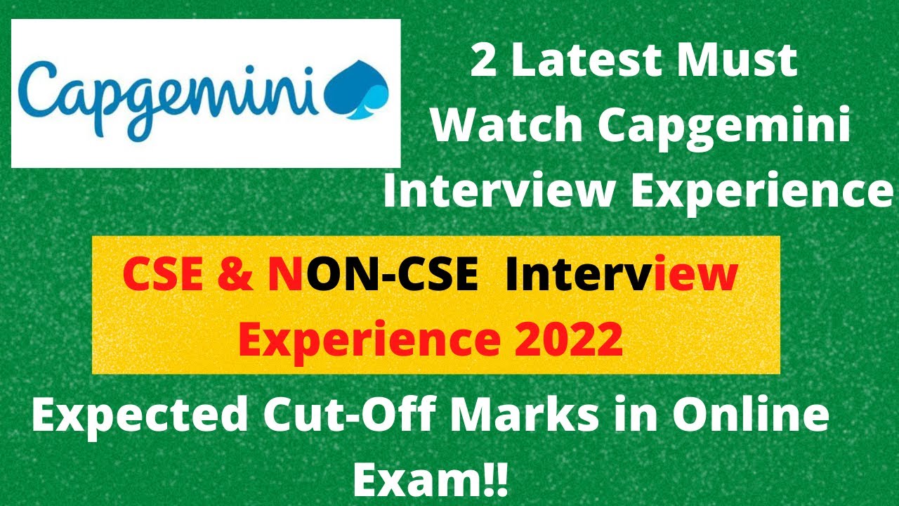 2 Latest Capgemini Must Watch Interview Experience 2022 | 12th & 13th ...