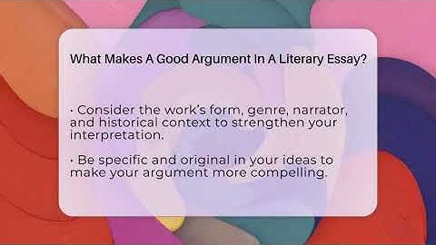 What Makes A Good Argument In A Literary Essay? - The Prose Path