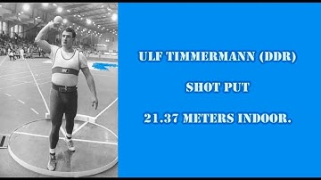 Ulf Timmermann (DDR) SHOT PUT 21.37 meters European Indoor Champs 1989 in Den Haag.