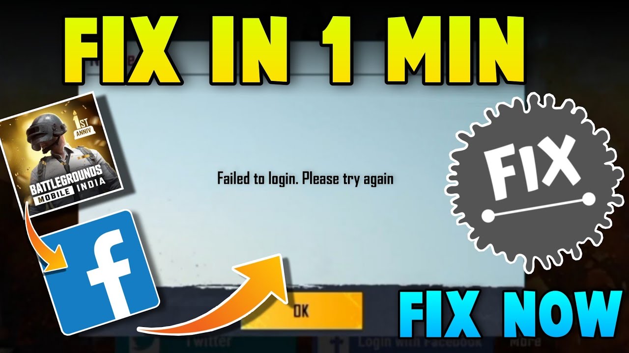 Failed To Login Please Try Again Login Problem Bgmi Bgmi Facebook 