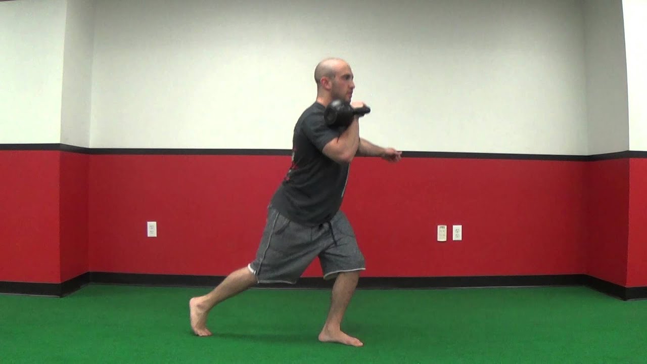 KB Single Arm Rack Reverse Lunge - YouTube