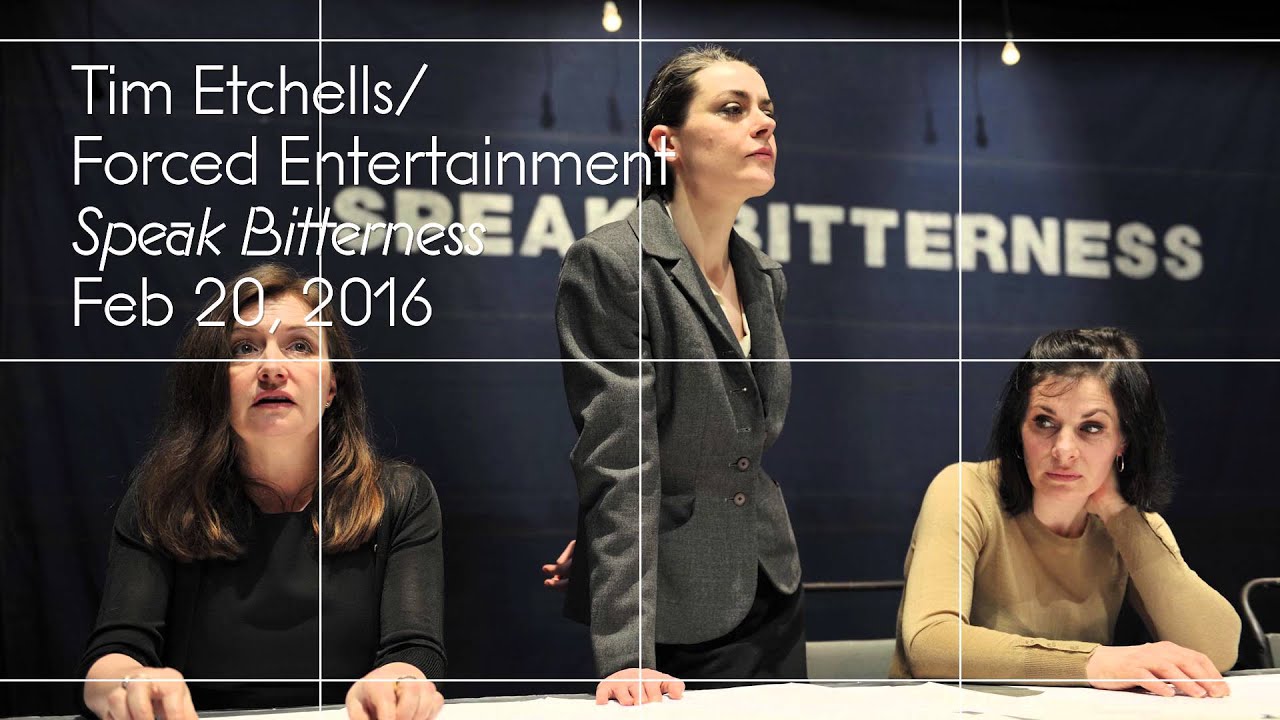 Tim Etchells/Forced Entertainment: The Notebook, Speak Bitterness, & Table Top Shakespeare