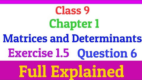 Class 9 | Ch.1 | Ex.1.5 | Q.6 | Matrices and Determinants