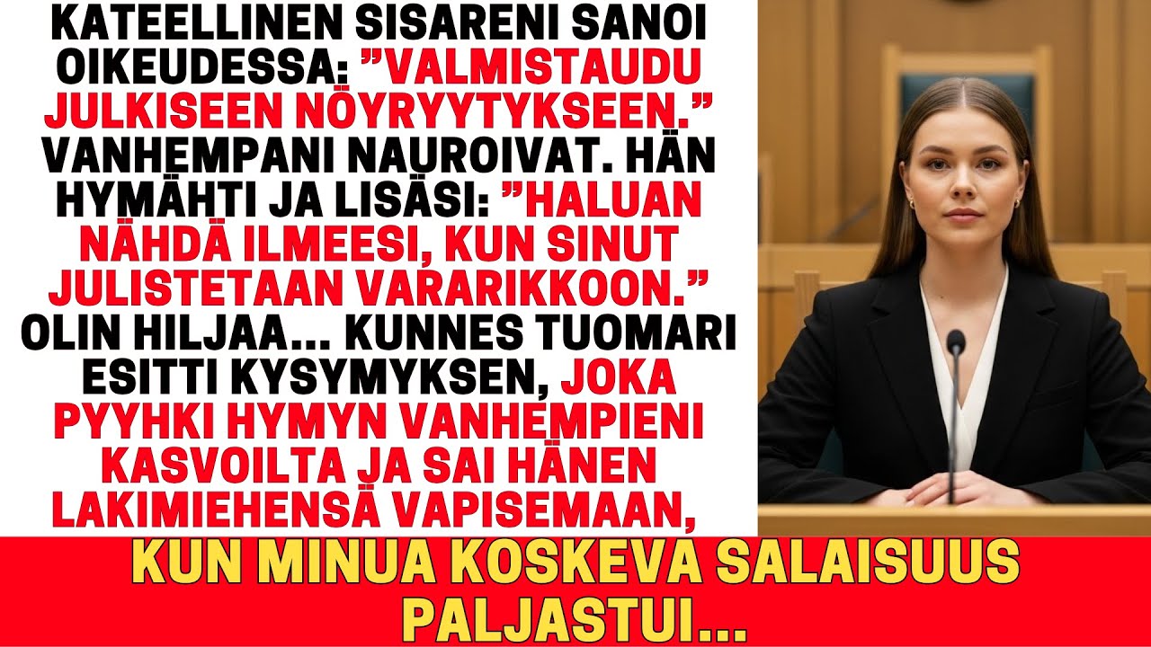 KATEELLINEN SISARENI YRITTI JULISTAA MINUT VARARIKKOON—KUNNES TUOMARI KYSYI YHDEN KYSYMYKSEN.