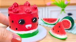 Satisfying Miniature Fresh Watermelon Cake Decorating  Mini Yummy's Best Recipe  ASMR Cooking