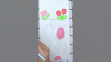 Vẽ hoa tulip theo trên mạng và cái kết #acrylicpainting #art #drawing #acrylic #tulip #shorts