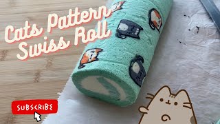 Cute pattern Swiss roll tutorial with cream cheese filling by Cookingwithamyy