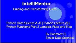 Python Data Science & AI | Python Lecture 26 | Functions Part 2 Lambda, Filter and Map #python