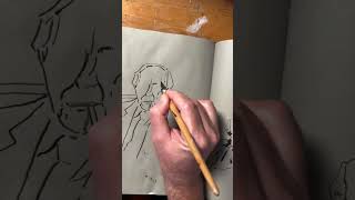 Drawing G E Moore, English philosopher born on this day. Ink and pen sketch.