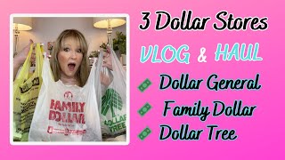 3 DOLLAR STORES VLOG & HAUL.  COME SHOP WITH ME