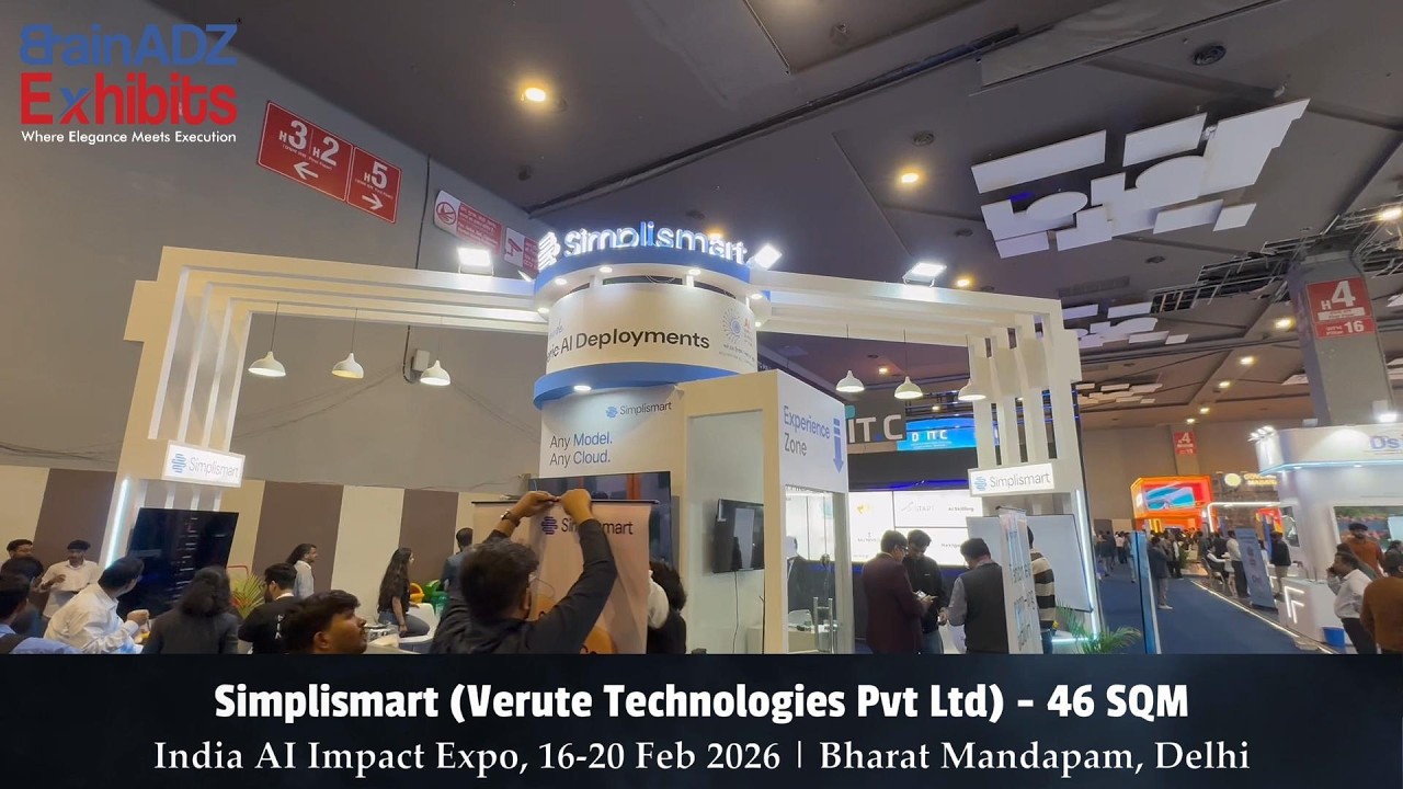 India AI Impact Expo 2026 #StallDesign 46 SQM | Simplismart | Delivered by BrainADZ Exhibits