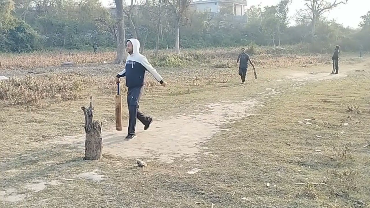 Village boys playing cricket match 🏏