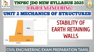 U 2 (JDO NEW) STABILITY OF EARTH RETAINING WALLS|TNPSC JDO