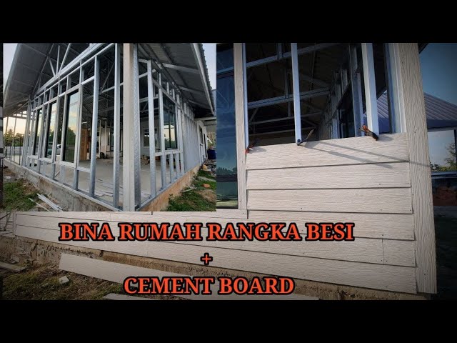 [DIY] Bina Rumah Rangka Besi C Channel dan Cement Board Shera(Timelapse) class=