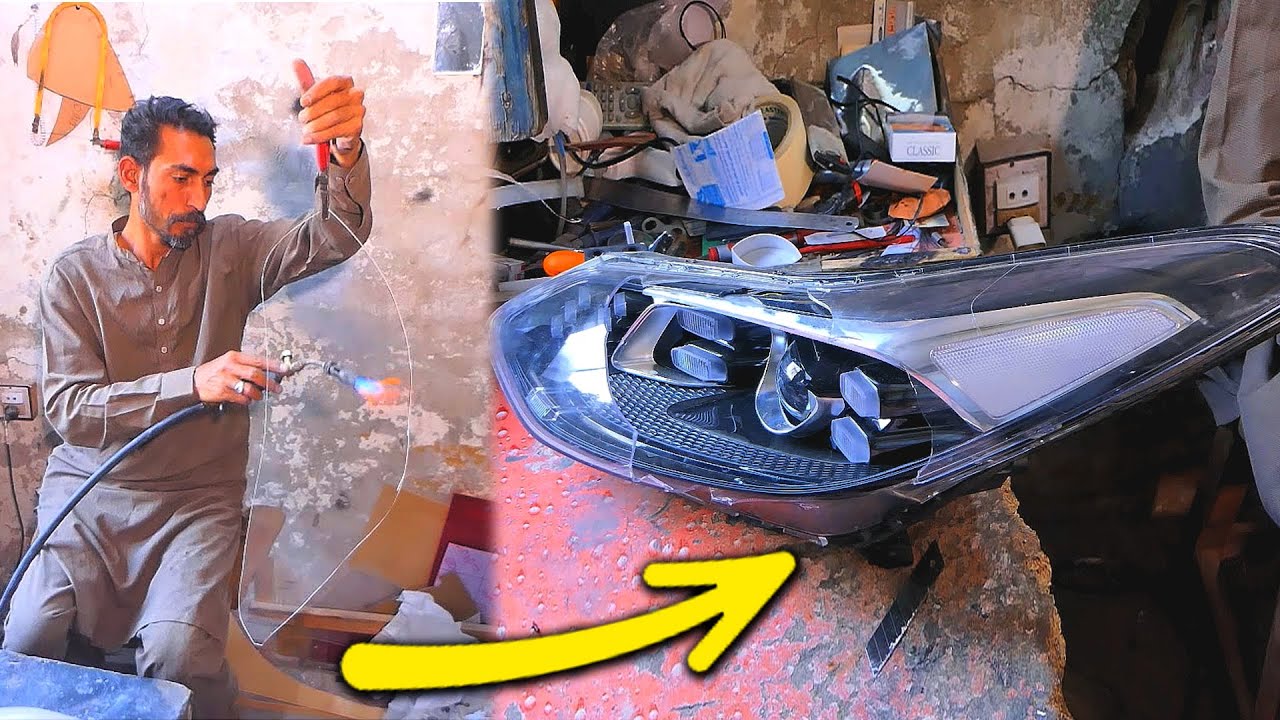 amazing craftsman car headlights cover replacement with hand tools |  broken headlight repairing