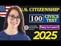 2025 random 100 civics questions and answers - US citizenship interview I N400 Interview