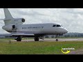 Dassault Falcon 7X SE-DJC - Windy/Very powerful take off - London Oxford Airport