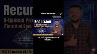 n queens problem time and space complexity #shorts #ytshorts #nqueens #recursion #backtracking #dsa