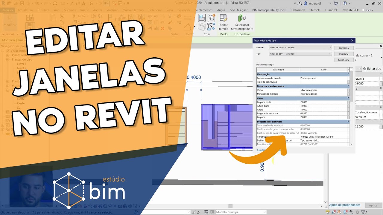 Capa do vídeo: Edite os parâmetros das Janelas no Revit!