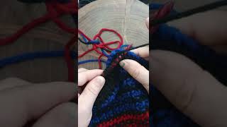 Left Handed Modified Extended Front Post Tunisian Simple Stitch