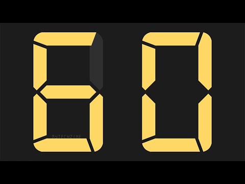 60 to 0 Digital Countdown Timer With Sound Effect Every Second