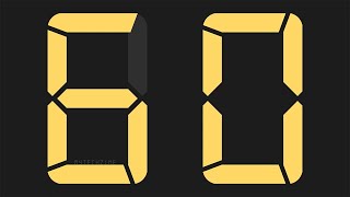 60 to 0 Digital Countdown Timer With Sound Effect Every Second