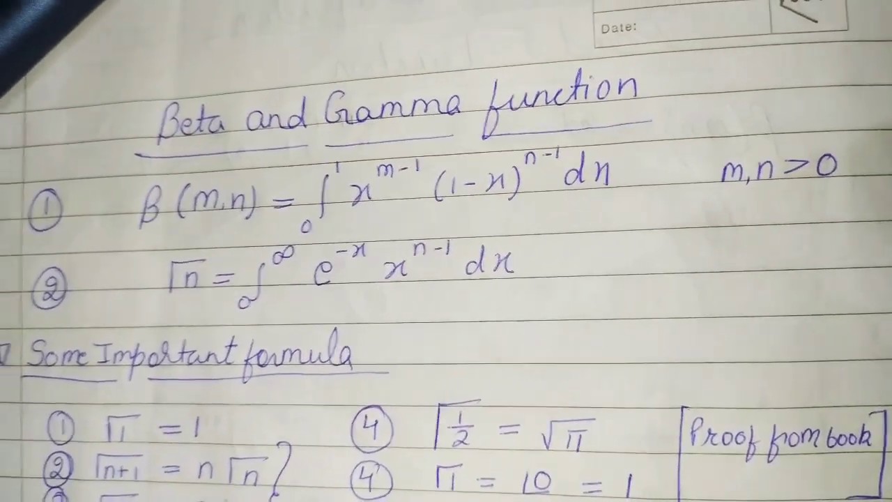 Beta & Gamma Function (B.Tech. 1st Year) - YouTube