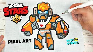 БО-МЕХА из БРАВЛ СТАРС- РИСУНКИ ПО КЛЕТОЧКАМ - BRAWL STARS -PIXEL ART