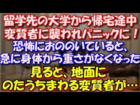 【修羅場】 留学先の大学から帰宅する途中で変質者に襲われパニックに！恐怖におののいていると、急に身体から重さがなくなった…見ると、地面にのたうちまわる変質者が… スカッと修羅場ラバンダ
